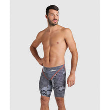Load image into Gallery viewer, arena Race Suit for Men in Limited Edition Grey Map - Men’s Powerskin ST 2.0 Jammer model front
