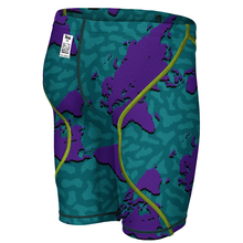 Load image into Gallery viewer, MEN&#39;S POWERSKIN ST 2.0 JAMMER back right LIMITED EDITION - PURPLE MAP - OntarioSwimHub

