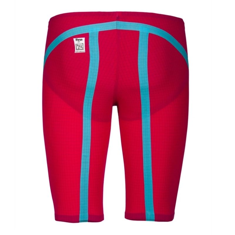 ARENA MEN'S POWERSKIN CARBON FLEX VX JAMMER BRIGHT RED/TURQUOISE