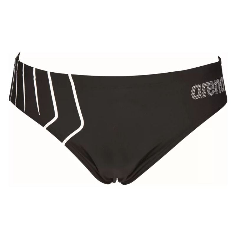 ONLY SIZE 34 - MEN'S REFLECTED BRIEF - BLACK/WHITE - OntarioSwimHub