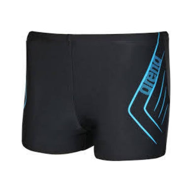 ONLY SIZE 34 - MEN'S REFLECTED SHORTS - BLACK/TURQUOISE - OntarioSwimHub