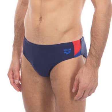 ONLY SIZE 34 - MEN'S REN BRIEF - NAVY/RED - OntarioSwimHub