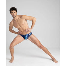 Load image into Gallery viewer,     arena-mens-team-painted-stripes-brief-navy-multi-turquoise-003604-700-ontario-swim-hub-5
