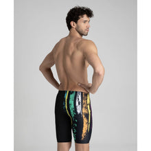 Load image into Gallery viewer,     arena-mens-team-painted-stripes-jammer-black-multi-yellow-003752-503-ontario-swim-hub-4
