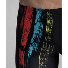 Load image into Gallery viewer,     arena-mens-team-painted-stripes-jammer-black-multi-yellow-003752-503-ontario-swim-hub-6

