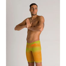 Load image into Gallery viewer, arena Race Suit for Men in Yellow &amp; Orange - Men’s Powerskin Carbon Air2 Jammer model front
