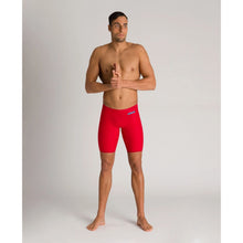 Load image into Gallery viewer, arena Race Suit for Men in Red - Men’s Powerskin Carbon Air2 Jammer model full length
