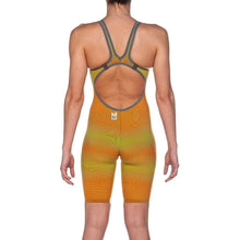 Load image into Gallery viewer, arena Race Suit for Women in Yellow &amp; Orange - Women’s Powerskin Carbon Air2 Open-Back Kneeskin back
