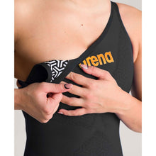 Load image into Gallery viewer,     arena-powerskin-carbon-glide-race-suit-open-back-tech-suit-black-gold-003663-105-ontario-swim-hub-10
