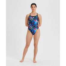 Load image into Gallery viewer,     arena-womens-allover-challenge-back-one-piece-swimsuit-black-multi-005148-550-ontario-swim-hub-7
