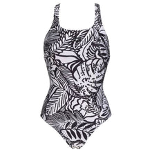 Load image into Gallery viewer, arena-womens-allover-tropical-print-swim-pro-back-one-piece-swimsuit-black-multi-005032-510-ontario-swim-hub-2

