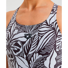 Load image into Gallery viewer, arena-womens-allover-tropical-print-swim-pro-back-one-piece-swimsuit-black-multi-005032-510-ontario-swim-hub-8
