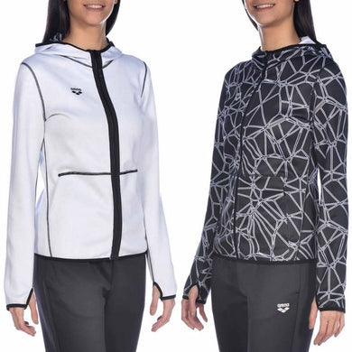 WOMEN'S HOODED SPACER REVERSIBLE F/Z JACKET - OntarioSwimHub