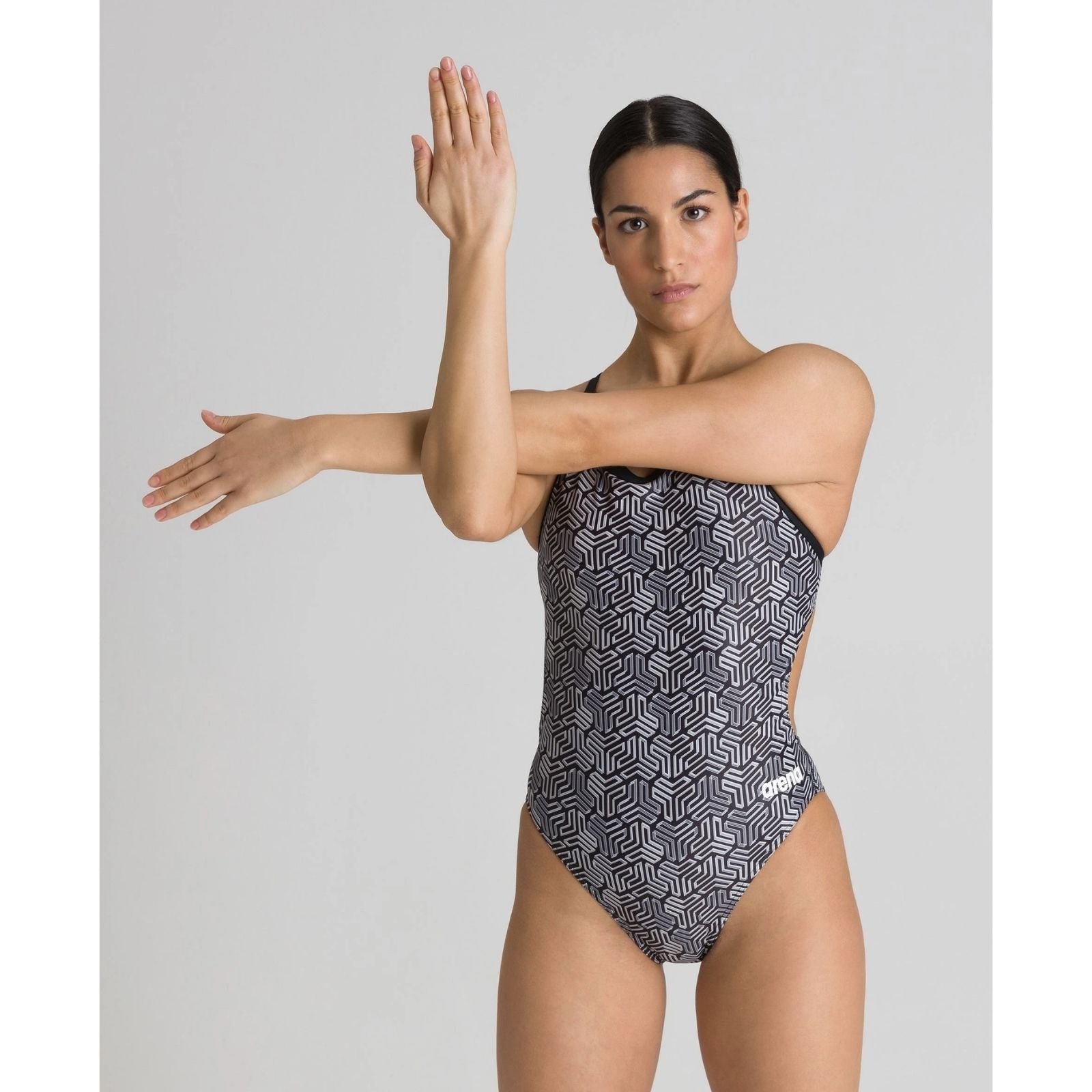 ARENA WOMEN'S KIKKO CHALLENGE BACK ONE-PIECE SWIMSUIT BLACK