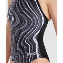 Load image into Gallery viewer, arena-womens-marbled-lightdrop-back-one-piece-swimsuit-black-black-multi-005563-550-ontario-swim-hub-8
