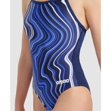 Load image into Gallery viewer, arena-womens-marbled-lightdrop-back-one-piece-swimsuit-navy-navy-multi-005563-740-ontario-swim-hub-8
