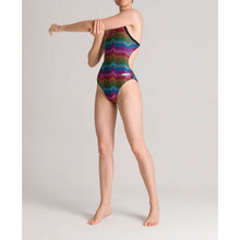Load image into Gallery viewer, WOMEN&#39;S MULTICOLOUR STRIPES CHALLENGE BACK ONE PIECE
