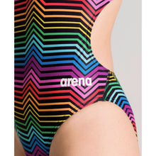 Load image into Gallery viewer, WOMEN&#39;S MULTICOLOUR STRIPES CHALLENGE BACK ONE PIECE
