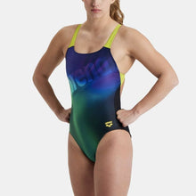 Load image into Gallery viewer, arena-womens-placement-swim-pro-back-one-piece-swimsuit-black-soft-green-multi-005134-560-ontario-swim-hub-5
