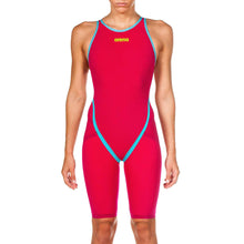 Load image into Gallery viewer, arena-womens-powerskin-carbon-flex-vx-full-body-short-leg-open-back-bright-red-turquoise-2a479-486
