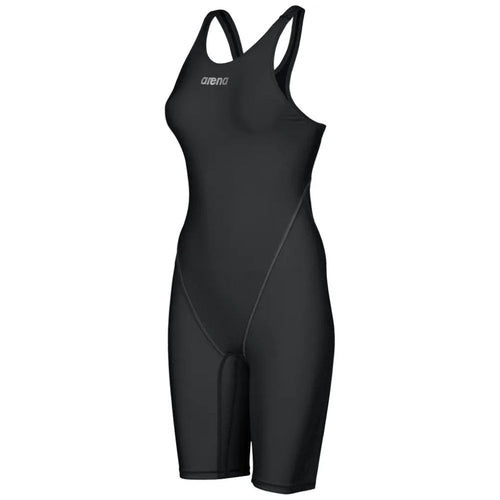 arena Race Suit for Women in Black - Women’s Powerskin ST 2.0 Full Body Short Leg Open Back Kneeskin front left