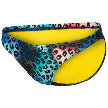 Load image into Gallery viewer,     arena-womens-real-brief-bikini-bottom-neon-blue-multi-yellow-star-006469-830-ontario-swim-hub-1
