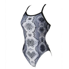 Load image into Gallery viewer, WOMEN&#39;S SNAKE SKIN CHALLENGE BACK - BLACK - OntarioSwimHub
