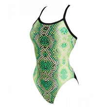 Load image into Gallery viewer, WOMEN&#39;S SNAKE SKIN CHALLENGE BACK - GREEN - OntarioSwimHub
