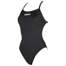 Load image into Gallery viewer, arena-womens-solid-light-tech-high-leg-one-piece-swimsuit-black-white-2a593-55-ontario-swim-hub-1
