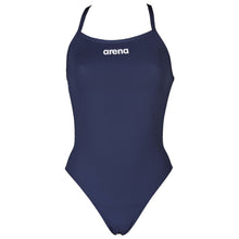 Load image into Gallery viewer, arena-womens-solid-light-tech-high-leg-one-piece-swimsuit-navy-white-2a593-75-ontario-swim-hub-2
