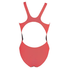 Load image into Gallery viewer, arena-womens-solid-swim-tech-high-one-piece-swimsuit-fluo-red-2a241-405-ontario-swim-hub-4
