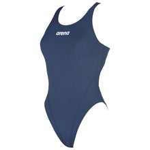 Load image into Gallery viewer, arena-womens-solid-swim-tech-high-one-piece-swimsuit-navy-white-2a594-75-ontario-swim-hub-1
