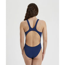 Load image into Gallery viewer, arena-womens-solid-swim-tech-high-one-piece-swimsuit-navy-white-2a594-75-ontario-swim-hub-5
