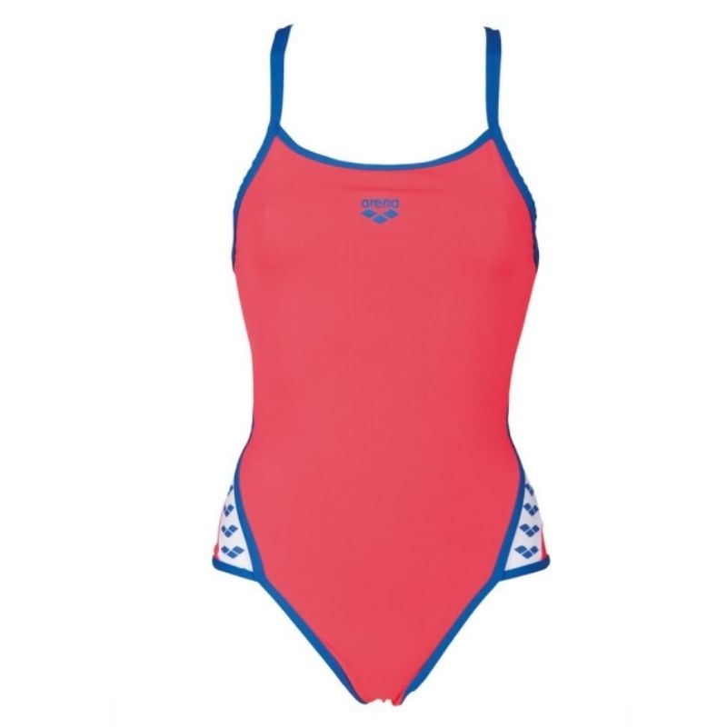 ONLY SIZE 32 - WOMEN'S TEAM STRIPE SUPERFLY BACK - FLUO RED - OntarioSwimHub