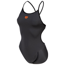 Load image into Gallery viewer,     arena-womens-team-swimsuit-lace-back-solid-asphalt-black-004651-530-ontario-swim-hub-1
