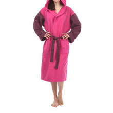 Load image into Gallery viewer,     arena-zeal-bathrobe-fresia-rose-red-wine-women
